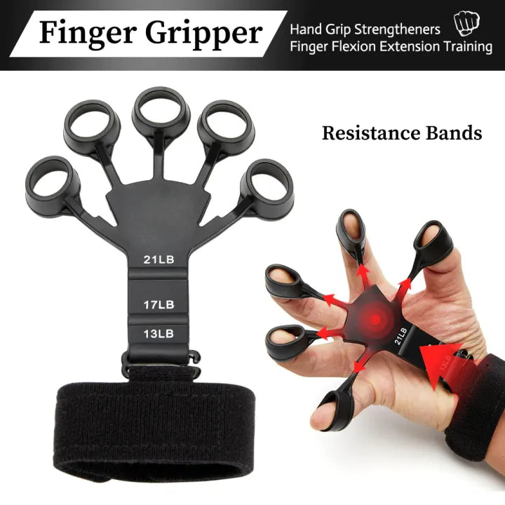 Finger Exerciser Hand Strengthener Hand Trainer Tool | Silicone Finger Gripper | Finger Gripper, Finger Exerciser | Exerciser Tool For Musicians, Athletes, and Anyone