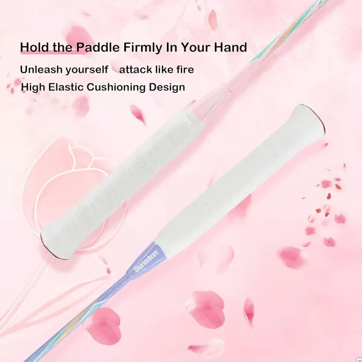 Senston Badminton Racquet Lightweight Professional Full Carbon-Fiber 5U Badminton Rackets Set with Grip