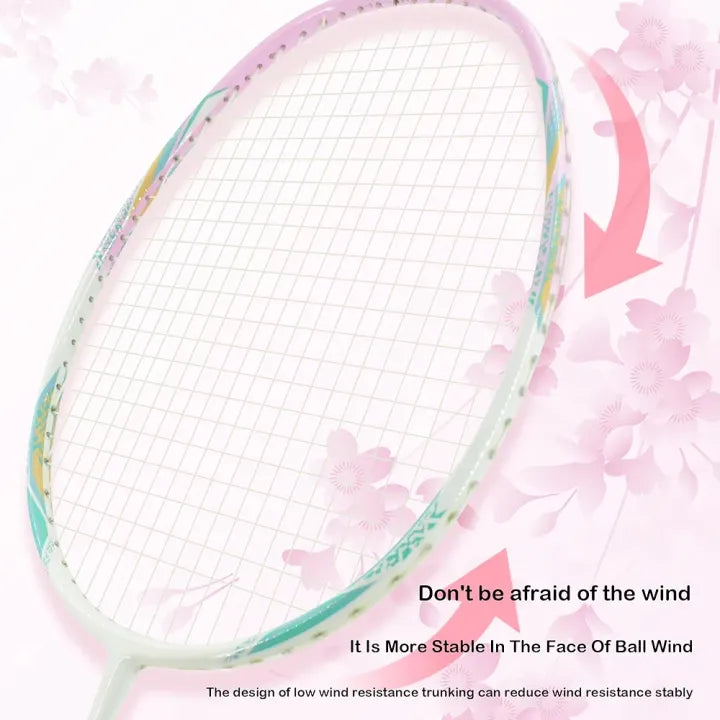 Senston Badminton Racquet Lightweight Professional Full Carbon-Fiber 5U Badminton Rackets Set with Grip