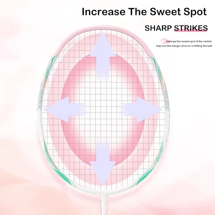 Senston Badminton Racquet Lightweight Professional Full Carbon-Fiber 5U Badminton Rackets Set with Grip