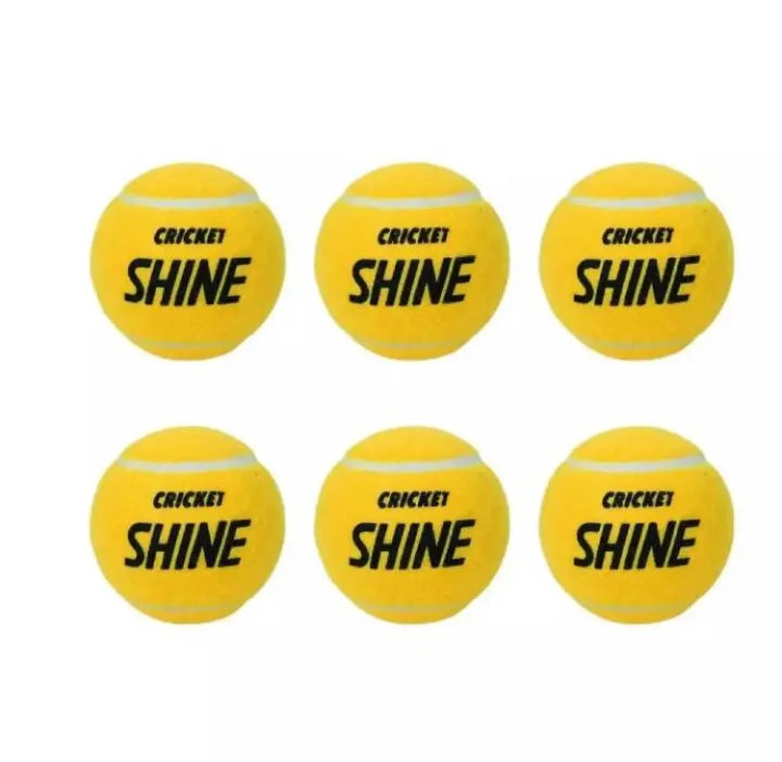 Pack Of 6 Shine Tennis Cricket Ball Tape Balls Good Quality